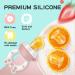 Baby Fruit Food Feeder Pacifier - Fresh Teething Teether Toy for 3-24 Months | 6 Pcs Silicone Pouches | Piggy Handle 2-Pack (Pink) - Buy Online on GoSupps.com