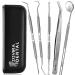 ZOVIRA Plaque Remover for Teeth 5pc Tooth Cleaning Kit with Tartar and Calculus Removal Dental Care Set Stainless Steel Dentist Tools for Personal and Home Use