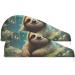 Super Absorbent Sloth Hair Towel 2 Pack - Quick Dry Hair Turbans & Button Wrap for Women & Girls - Buy Online on GoSupps.com