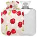 NAANLE polka dots cherry berries heat bottle with reference transparent hot water bottle 2l large hot hot water bottle for bed handfoot heat pain relief heat and cold therapy