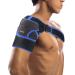 Adjustable Shoulder Support Brace Neoprene Upper Arm Belt Wrap Compatible with Hot/Cold Pad Therapy Compression Wrap for Rotator Cuff Dislocated AC Joint Sprain Bursitis Adjustable (Blue)