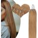 14" Micro Loop Human Hair Extensions Real Remy Straight 50g Micro Beads Hair Extensions 0.5g/s 100 Strands Durable Ring Beads #27 Dark Blonde