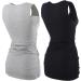 ZUMIY Maternity Nursing Top | Women's Cotton V Neck Ruched Waist | Double Layered Tank | Black+Grey 2-Pack - Buy Online on GoSupps.com