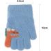 Cartoon Dinosaur Knitted Gloves for Kids | Thermal Wool Mittens for Boys & Girls 2-6Y | Blue Dinosaur Design - Buy Online on GoSupps.com