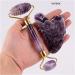 Amethyst Rough Stone Amethyst Sawtooth Face Roller & Silicone Caps Gua Sha Care Tool Sets Natural Stone Quartz Massager Anti Wrinkle Cellulite Health (Color : 2 Pieces Not Box)