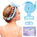 Lock winder curls without heat improved 60 "Extra -long Heatless curls band curlers without heat overnight diy hair curler set hair band wave designers for medium long hair (blue) blue