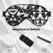 Shop Modern Black White Gold Triangle Print Light Blocking Eye Mask | Soft Adjustable for Sleep Travel & Yoga - Buy Online on GoSupps.com