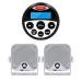 GUZARE Marine Stereo Speaker Package Bluetooth MP3/USB AM/FM Waterproof Radio Bundle for Boat SPA ATV UTV