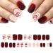 Christmas False Nails Short Press on Nails Full Cover Glossy Fake Nails with Jelly Glue Xmas Snowflake Stick on Nails Artificial Finger Manicure for Women Girls Christmas Nails Art Y6-XRJP Snowman