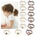 BOOBEES 13 pcs. Hair tie-elastic hair bands of cute cartoon hair tie for girls no folds hair accessories for fat hair girls women teens beige brown beige-brown