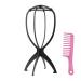 XCZYN Wig Stand Holder Portable Collapsible Wig Holder for Multiple Wigs Durable Wig Stands for Women Wig Drying Stand Travel Wig Holder Stand Wigs Display Stand Tool (1 Pc Black) 1 Pc Black