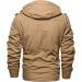 Hanxiulin Fleece Plush Jacket for Men | Warm Windproof Winter Coat | Fluffy Thick Khaki 3XL Outdoor Jacket - Buy Online on GoSupps.com