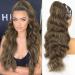 Pferdeschwanz hair part clip extension with cord strain long hair extension extension wig natural brown afro curly ponytail for braid approx. 63cm vd063q 60.96 cm (1 Pack) brown 8/29