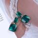 Vintage Emerald Square Drop Earrings | Luxury Green Crystal Jewelry for Women - Buy Online on GoSupps.com