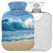 NAANLE SEA WAVE BEAD Harm bottle with cover Transparent bag hot water bottle 2l Large hot hot water bottle for bed hand feet heat pain relief heat and cold therapy
