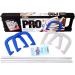 St. Pierre American Professional Series Horseshoes Complete Set: Includes 4 Horseshoes, 24-inch Solid Steel Stakes, Official Rulebook, and Black Plastic Tote Blue and Gray