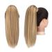 Fine Ponytail Extensions - Smooth Long Clip-In 35 cm Braid & Wrap Around - Brown & Blonde Synthetic Hair for Women - Buy Online on GoSupps.com