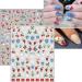 Christmas Nail Stickers 9 Sheets Self-Adhesive Nail Decal Snowflake Santa Claus Hat Red Nail Art Decoration Design Supplie - Buy Online on GoSupps.com