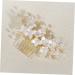 Housoutil Bridal Comb Hair Gems for Women Bridal Hair Side Comb Bride Hair Accessory Bridal Flower Hair Comb Bride Headpiece Hair Accessories for Women Pearl Beautiful Miss Ceramic Flower - Buy Online on GoSupps.com