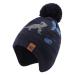 XIAOHAWANG Knitted Baby Hat Winter Warm Boys Girls Beanie Fleece Lining Toddler Kids Hat with Pompom 4-7 Years Navy Dinosaur Hat