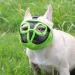 Jyhy muzzle for dogs with a short snout adjustable breathable mesh bulldog muzzle with bite chewing barking training dog mask size XL (46-64 cm) green XL (46-64cm)