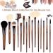 ZOREYA 15pcs Unique Walnut Makeup Brush Set - Premium Synthetic Brushes for Foundation, Powder, Concealers, Eye Shadows - Vegan Leather Bag Included - Buy Online on GoSupps.com