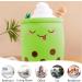 DAWRIS Bubble Tea Plush Pillow - Cute Bubble Milk Tea Cup Shaped Hugging Cushion Toy (Green) - Buy Online on GoSupps.com