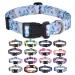 Mihqy dog collar adjustable soft & comfort dog collar Bohemian flowers geometric trunk design for small medium and large dogs (flowers XS) XS (neck circumference 20-30 cm width 1.5 cm) Flowers purple