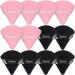 Rytrre 12 Pieces Triangle Powder Puff Face Makeup Sponge Soft Velour Powder Puffs for Loose Powder Body Powder Cosmetic Foundation Beauty Sponge  Stocking Stuffers Gift for Women (Black and Pink)
