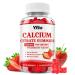 Calcium Citrate Gummies 1200mg Chewable Calcium Supplement for Women & Men Sugar Free Calcium for Bone Muscle & Immune Support Gluten Free Vegan Non-GMO Strawberry Flavor 60 Count 60 Count (Pack of 1)