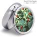 Round Pill Box with Tropical Plants Print | 3 Compartment Decorative Metal Pill Organizer | Portable Pocket Medicine Case - Style-39 - Buy Online on GoSupps.com