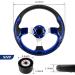 QYMOPAY 12.5inch Boat Steering Wheel with Carbon Fiber | Anti-Slip Design | Marine Steering Wheel Adapter | for Boats, Yachts, and Pontoon Boats - Blue - Buy Online on GoSupps.com