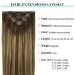 Doores Clip-In Hair Extensions - Balayage Chocolate Brown to Caramel Blonde - 30cm (12 Inch) 80g Remy Real Hair - 7 Pieces #4/27/4 - Buy Online on GoSupps.com