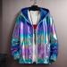 Duohropke Men's Metallic Nightclub Jacket - Slim Fit Zipper Varsity Baseball Bomber - Shiny Blue Dance Disco Jacket - Buy Online on GoSupps.com