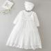Leideur Baby White Christening Gown 9-12 Months | Baptism Dress for Girls | Special Occasion Birthday Outfit - Buy Online on GoSupps.com