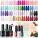 Gellen Gel Nail Polish Kit - 36 Colors Bright Rainbow Gel Polish Collection Nail Gel Kit with Base Top & Matt Top Coat for All Seasons Home Manicure Set