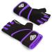 HTZPLOO Workout Gloves with Full Palm Pad and Wrist Wraps Support - Black&Purple, Medium - Buy Online on GoSupps.com