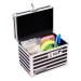 Vaultz Medicine Lock Box w/Combination Lock - 5 x 7 x 5 Cabinet Safe  Black & White Stripes