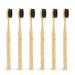 Virgin Forest Bamboo Toothbrush Vegan Natural ECO Friendly Wood Toothbrushes Biodegradable Organic Charcoal Tooth Brush Pack of 6