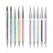 MAGIC ARMOR 10pcs Nail Art Brushes Double Ended Nail Brush with dotting tools  Poly Extension Gel Brush Nail Painting Brush Pen Nail Art Tips Builder Brush for Use Home and Nail Salon DIY Nail Design