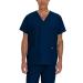 Landau Essentials Relaxed Fit 5-Pocket V-Neck Scrub Top for Men 7489 Navy Large Tall
