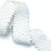 YOOGCORETT 2 Yards White Elastic Sequin Ribbon Trim Glitter Metallic Stretch Flat Sequin for Sewing Dress Costume Embellishments Headband and Crafts Sequin 1.8"Inch