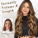 Barsdar 5-Piece Long Wavy Clip Hair Extensions 50cm Thick Synthetic Highlights in Caramel Brown & Ash Blonde for Daily & Party Use - Buy Online on GoSupps.com