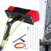photovoltaic cleaner window cleaning pole Window Squeegee Adjustable Telescopic Window Cleaner Water Fed Replaceable Window Scrubber Accessories Fit for Indoor/Outdoor Window Cleaning-30cm B 30cm Brush 5m Pole
