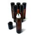 Roller Bottles for Essential Oils by Oils For Everything Glass 10ml Amber Bottle with Steel Roller Ball and Black Cap - 6 Pack