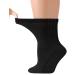 Yomandamor Womens 4 Pairs Cushioned Crew Diabetic Socks Thick Boot Dress Socks with Non-binding Top 9-11 Black