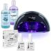 MYLEE 15 Seconds Cure Convex Curing LED Gel Polish Nail Drying Lamp KIT 3 Curing Cycle Compatible With All Gel Polish Kit incl. MYGEL Top & Base Coat Mylee Prep + Wipe Gel Remover (Black Lamp)