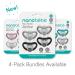 Nanobebe Active Baby Pacifier 4-36 Months | Jaw-Friendly Lightweight Ventilated | 100% Silicone & BPA-Free | Perfect Baby Gift | 4 Pack in Black & Gray - Buy Online on GoSupps.com