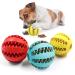 Jodsen 3 Pieces Dog Toy Ball 4.8cm Treat Dispenser Ball Toy Interactive Enricht Dog Toys for Boredom Small Dog Puzzle Toy Teeth Cleaning Chew Toy Exercise Game IQ Training Ball for Puppy Cat