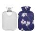 Mnsruu Hot Water Bottle Purple Flower Hot Water Bottle with Soft Cover Great Gift for Women Kids Christmas 2L